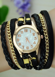 Maillon de la chaîne Black Watch tricoté montre bracelet pour femmes