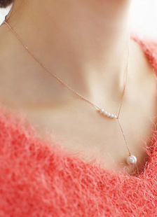 Collier en or pendentif perle collier métal Chic pour femme