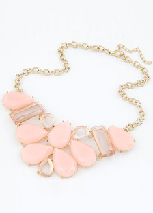 Collier rose strass goutte Design Collier en métal pour les femmes