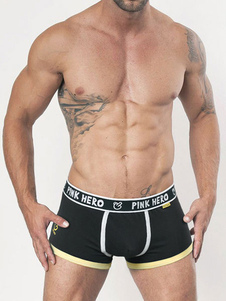 Slip noir lettres impression coton caleçons pour hommes