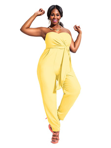 Combinaison jaune Sash bretelles combinaison Polyester pour les femmes