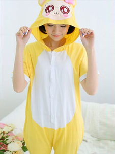 Costume de singe jaune capuche coton pyjama