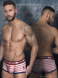 Slips blanc rayures impression coton caleçons pour hommes