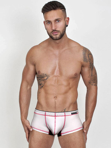 Slips blanc rayures Slim Fit coton caleçons pour hommes