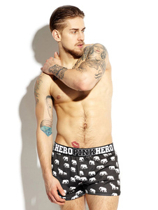 Slip noir lettres impression coton caleçons pour hommes
