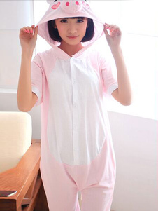 Costume de cochon rose capuche coton pyjama