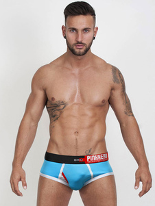 Bleu ciel caleçons lettres impression coton Fit Slim caleçons pour hommes