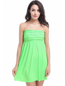 Robe verte bretelles Backless Polyester couvrez-vous pour femmes