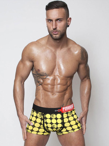 Caleçon jaune impression coton Fit Slim caleçons pour hommes