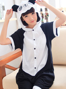 Bicolore Panda Costume pyjama de coton à capuchon