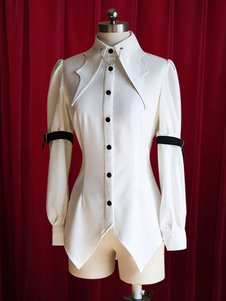 Lolita blanc Blouse boutons mode coton chemisier pour femmes