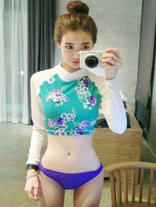 Maillot de bain multicolore Floral Print Spandex maillot de bain pour femmes