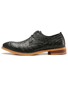 Lacets chaussures en cuir noir bout pointu vachette chaussures pour hommes