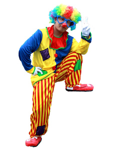 Toussaint Cosplay Costume de clown rayures Polyester