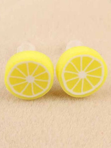 Lolita jaune oreille clou citron modèle synthétique argenter pour les femmes