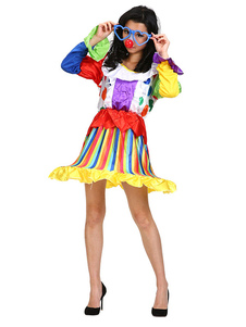 Toussaint Cosplay Costume Polyester Bandes de Costume de Clown multicolore