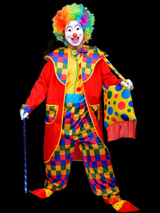 Toussaint Cosplay Costume Clown drôle multicolore Circus Jumpsuit Polyester