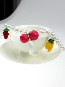 Lolita blanc Collier perles Fruit modèle synthétique collier pour femme