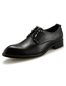 Cuir noir chaussures lacets chaussures Chic d'unité centrale pour les hommes