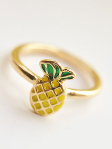 Lolita or anneau ananas modèle anneau synthétique Chic pour les femmes