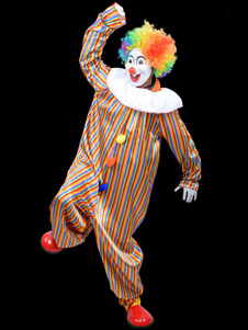 Toussaint Cosplay Costume Clown drôle orange à rayures