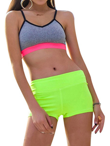 Citron vert Shorts Slim Fit Polyester pour les femmes