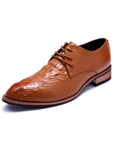 Caramel en cuir chaussures lacets PU chaussures pour hommes