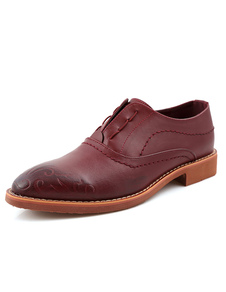 Lacets chaussures cuir Burgundy PU chaussures pour hommes