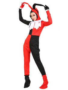 Toussaint Cosplay Costume de Harley Quinn bicolore Clown Polyester