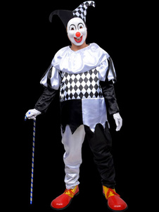 Toussaint Cosplay Costume Clown drôle noir et blanc Polyester