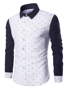 Color Block chemise coton imprimé chemise pour homme