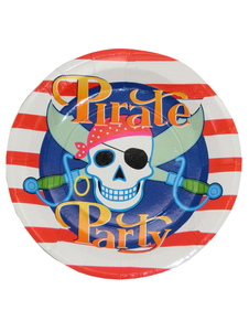 Pirate Skull papier multicolore partie plaque