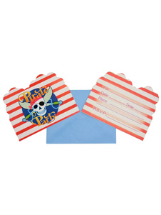 Pirate Skull Invitation carte papier Invitation fête multicolore