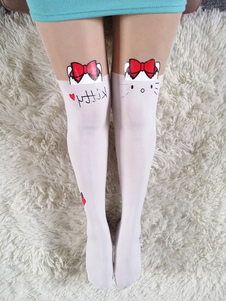 Hello Kitty synthétique bas de Lolita blanc bas