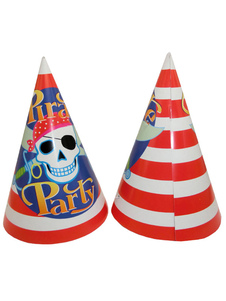 Pirate crâne anniversaire chapeau multicolore carte papier Party Hat