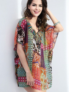 Multicolor couvrez-vous de mousseline de soie imprimé Chic couvrir pour femmes