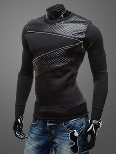 Sweat-shirt noir Slim Fit coton T-shirt pour hommes