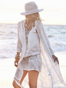 Couvercle blanc en dentelle frange Ouates couvercle vers le haut pour les femmes