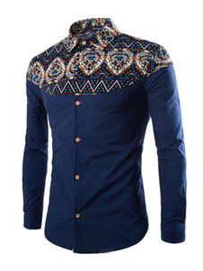 Chemise en coton imprimé Shirt marine pour homme