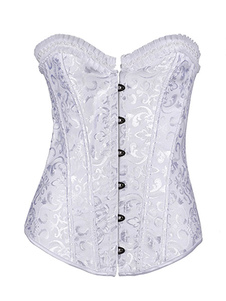 Corset blanc lacets Slim Fit Bustier Polyester