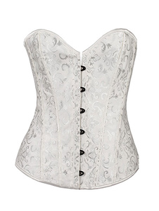 Corset blanc lacets Slim Fit Bustier Polyester