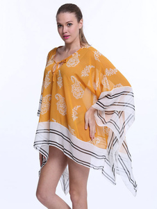 Multicolor couvrez-vous de mousseline de soie imprimé rayures couvrir pour femmes