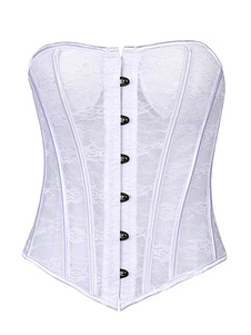 Corset blanc dentelle haut Bustier Polyester Chic