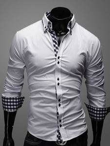 Chemise Slim Fit coton chemise blanche pour homme