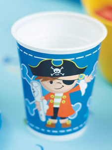 Tasse en papier Parti pirate papier Coupe anniversaire Multicolor