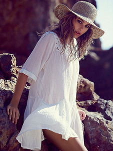 Couvercle blanc coton surdimensionné couvercle vers le haut pour les femmes