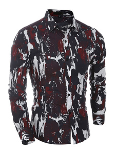 Chemise en coton imprimé multicolore chemise pour hommes