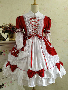 Multicolor ROCOCO Lolita Robe Cour s'incline en coton robe