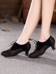 Danse noir chaussures lacets Suede talons pour femmes