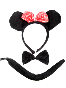 Cosplay de Mickey Mouse noir Hairband Bow Tie queue synthétique enfants Cosplay accessoires